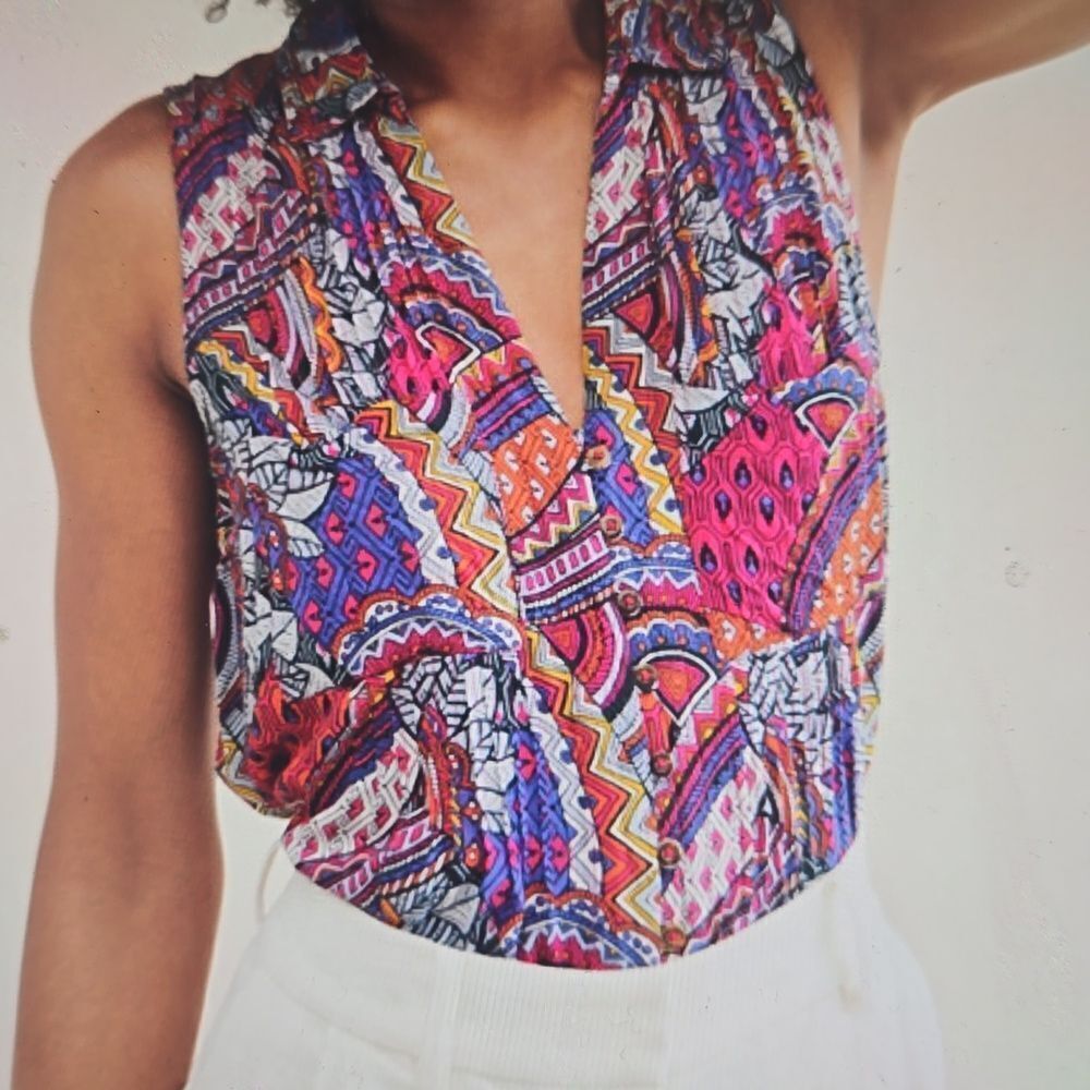 Anthropologie Multicolor Patterned Blouse size small